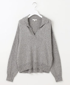 自由区 S ペーパーウールコットン襟付き ニット