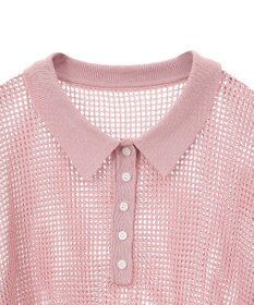 earth music&ecology メッシュポロニットプルオーバー