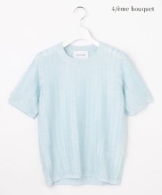 自由区 【カトリエムブーケ】Jacquard coupe ハーフスリーブプルオーバー サックス