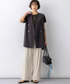 23区 【先行予約】ナチュラルスラブストレッチ ワイドパンツ