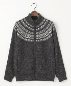 JOSEPH ABBOUD MOUNTAIN 【イタリア糸使用/サスティナブル素材/裏地付き/ライナードッキング対応】 コットンウールジャガードニットアウター