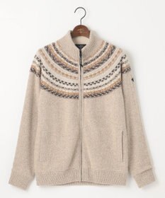 JOSEPH ABBOUD MOUNTAIN 【イタリア糸使用/サスティナブル素材/裏地付き/ライナードッキング対応】 コットンウールジャガードニットアウター