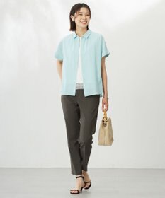 J.PRESS LADIES L 【人気のため追加・洗える】ノースリーブスムースジャージー レース カットソー