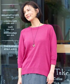 自由区 【洗える・XSサイズあり】ペーパーコットンアセテート  ニット