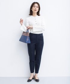 組曲 【WEB限定】サテンストレッチ クロップドパンツ