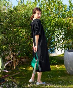 Tiaclasse 【洗える】後ろリボンバルーンスリーブワンピース