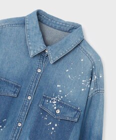 GRACE CONTINENTAL スリットスリーブデニムシャツ