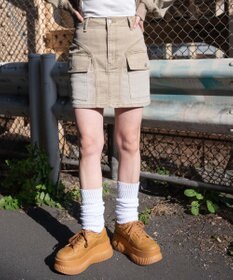 WEGO ヴィンテージウォッシュカーゴミニスカート