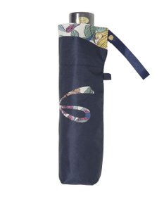 MOONBAT 【簡単開閉】ランバン オン ブルー (LANVIN en Bleu) リボン 花柄 折りたたみ傘 サテンプリント