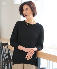 自由区 【洗える・XSサイズあり】ペーパーコットンアセテート  ニット