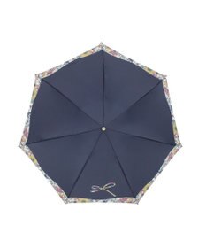 MOONBAT 【簡単開閉】ランバン オン ブルー (LANVIN en Bleu) リボン 花柄 折りたたみ傘 サテンプリント