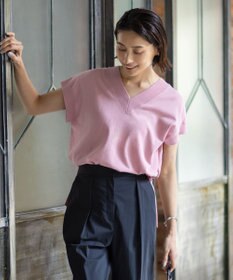 ICB 【洗える】 ガスコットンハイゲージ Vネックニット