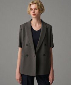 uncrave ウォッシャブルドライサップ ハーフスリーブジャケット スレート