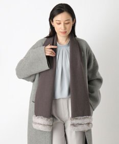 MOONBAT 【WEB限定】FURLA ウール100％×スノートップファーマフラー チャーム付き