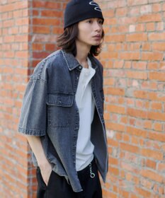 WEGO 【ユニセックス着用ITEM/MLサイズ展開】カラーデニムシャツ（SS）