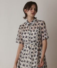 GRACE CONTINENTAL ドローイングプリントワンピース