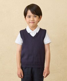 MIKI HOUSE HOT BISCUITS 【90-140cm】綿ニットVネックベスト(男の子用)