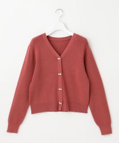 Feroux 【洗える】リボン釦 カーディガンデザインニット