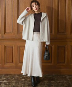 23区 ラクーンブレンドダブルフェイス ニット フーディー