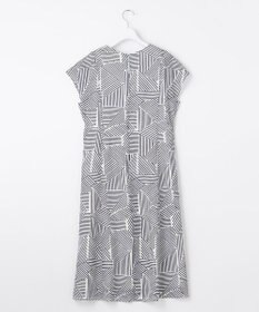 自由区 【洗える・XSサイズあり】モザイクラインプリント ワンピース