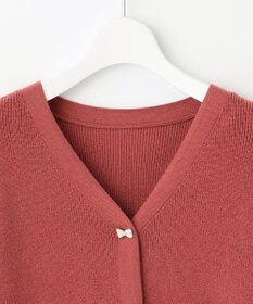 Feroux 【洗える】リボン釦 カーディガンデザインニット