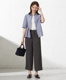 J.PRESS LADIES 【洗える】ウォッシャブルストライプ シャツカラー ブラウス