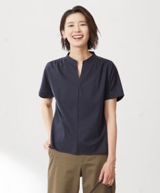 J.PRESS LADIES プレーティングジャージー バンドカラー カットソー