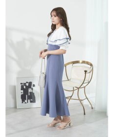 earth music&ecology パイピング衿付きドッキングワンピース