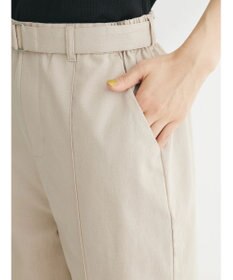 Green Parks 綿麻混バックルベルト付テーパードパンツ