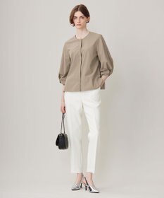 ICB L 【洗える】 コットンナイロンタイプライター デザインブラウス