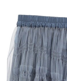 earth music&ecology シャーリングギャザーチュールスカート