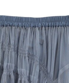 earth music&ecology シャーリングギャザーチュールスカート