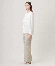 ICB L 【UVケア・速乾・接触冷感・洗える】BackSatinAmunzen デザインブラウス