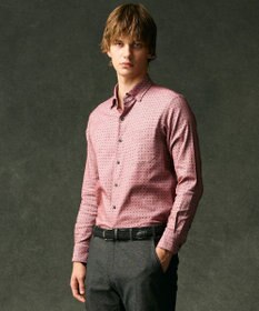 JOSEPH ABBOUD 【キングサイズ・オーガニックコットン使用・自然なストレッチ性】JOE COTTON ストレッチオックスペイズリー シャツ ワイン系5