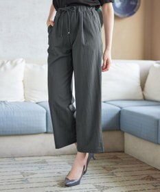 Tiaclasse 綿混リンクル加工ワイドパンツ