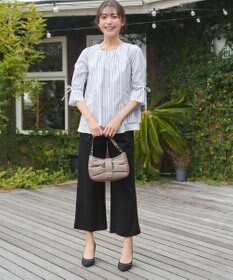 Tiaclasse 綿混リンクル加工ワイドパンツ