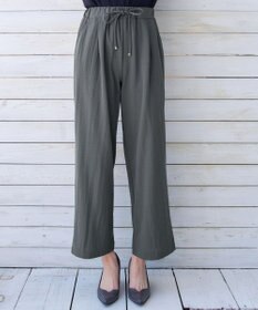 Tiaclasse 綿混リンクル加工ワイドパンツ
