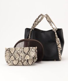 UNBILLION カシュカシュ cachecache / ミニショルダー付きソフトレザー調ミニトートバッグ