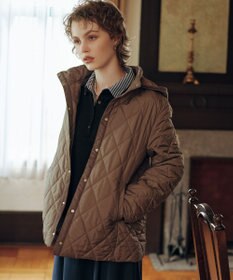 J.PRESS LADIES L 【WEB限定カラーあり】コンパクトタフタキルティング フーデッド コート