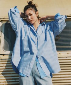 23区 【Oggi掲載・見上愛さん着用】CANCLINI シャーティング ルーズフィットシャツ