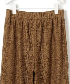 ICB L 【洗える】タイルパターンレース ワイドストレートパンツ