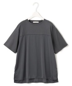 ICB L 【接触冷感・UVケア・洗える】シルケットスムースコンビ Tブラウスカットソー