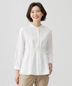 J.PRESS LADIES S 【洗える】アセVisシャドーギンガム シャーリング ブラウス