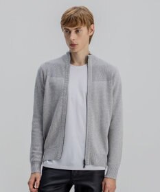 JOSEPH HOMME シルクバルキーハニカム　ジップアップニット