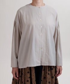muuc コットンローン長袖ブラウス