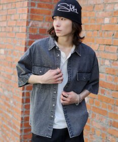 WEGO 【ユニセックス着用ITEM/MLサイズ展開】カラーデニムシャツ（SS）