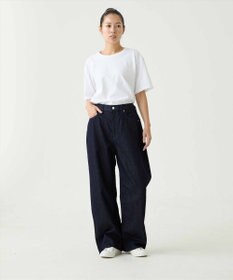 caqu FS linen wide boy`s コットンリネンワイドストレートデニム