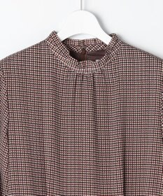 J.PRESS LADIES L デシンハウンドトゥースプリント ワンピース