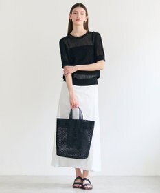 BEIGE， LEPIDO / 前後2WAY シアー編みニット