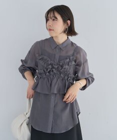 Green Parks ＳＥＴ２点フリルビスチェ＋シャツチュニック